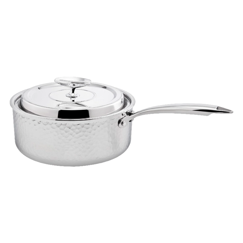 Tri ply stainless steel Hammered Sauce Pan