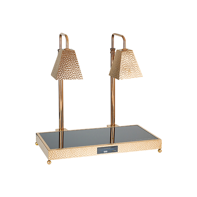 Dual Hammered Heat Lamp with Heated Base