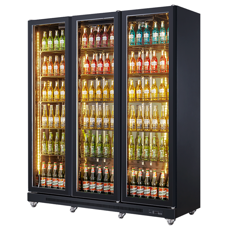 950L Three-door three-color LED light Silk-screen Printed Door Display Refrigerator